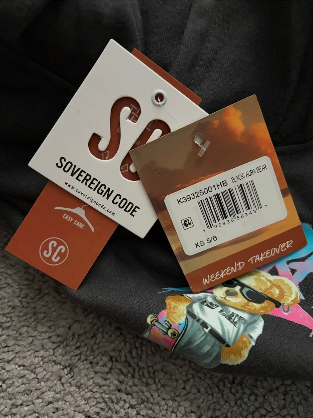 Sovereign Code Charcoal Hoodie with Skate Graphic